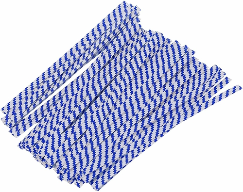 Pack of 2000 Blue Paper Twist Ties 4” Long and 3/16” Blue Stripes