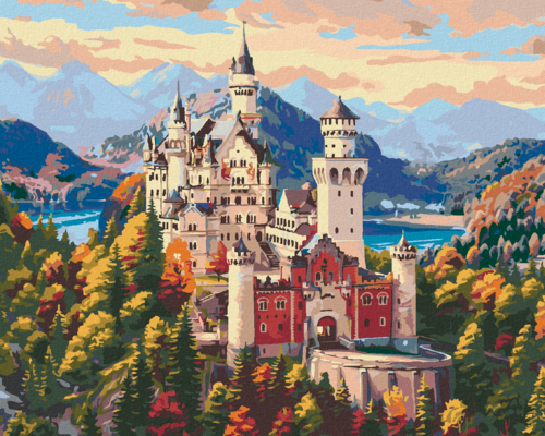 Zuty - Paint by Numbers - CASTLE IN THE MOUNTAINS (IMAGE WORLD), 40x50