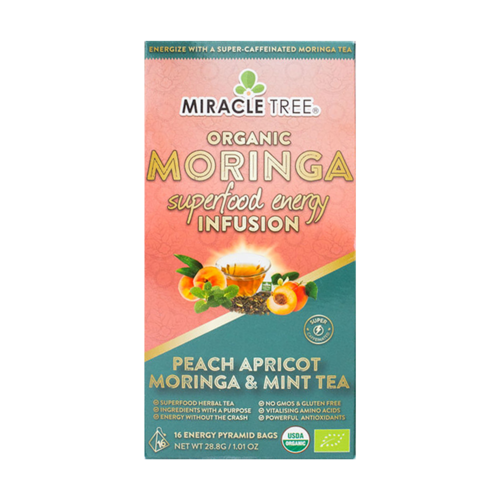 Miracle Tree's Moringa Energy Tea, Peach Mint Apricot