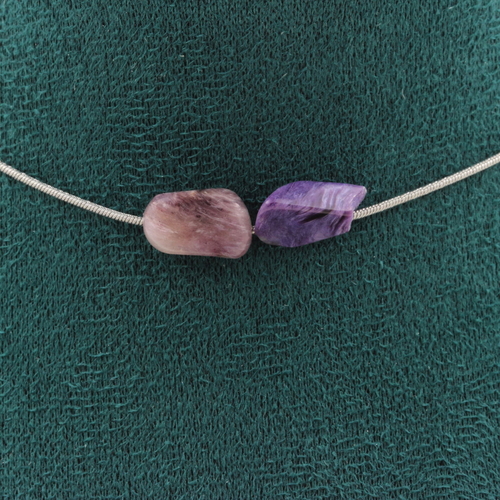 Charoite from Russia 2 beads necklace. 