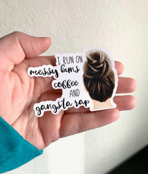 Messy Bun Sticker/Magnet