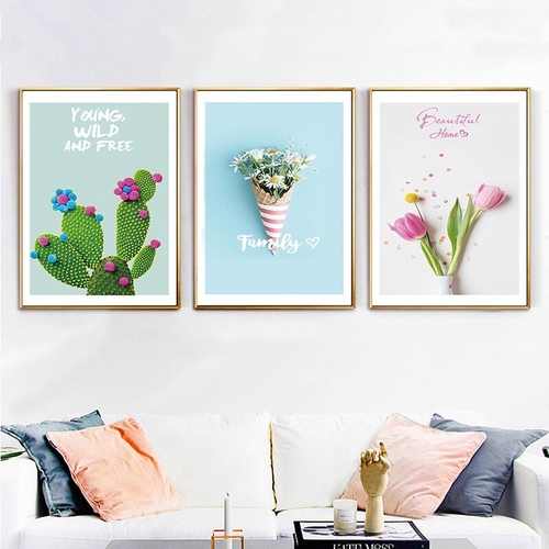 Nordic Green Plant Canvas Painting