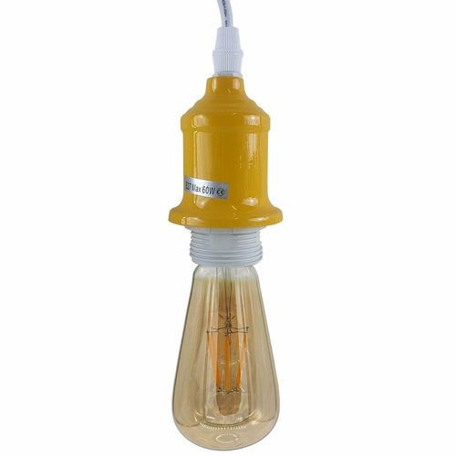 Industrial Vintage Yellow Ceiling Light Fitting E27 Pendant