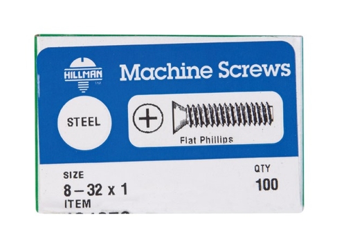 Hillman 101058 8-32 x 1 in. Phillips Flat Head Zinc Plated Steel Machi