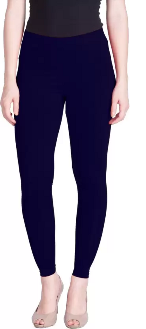 Women's  Ankle Length Ethnic Wear Legging  (Dark Blue, Solid) Size M