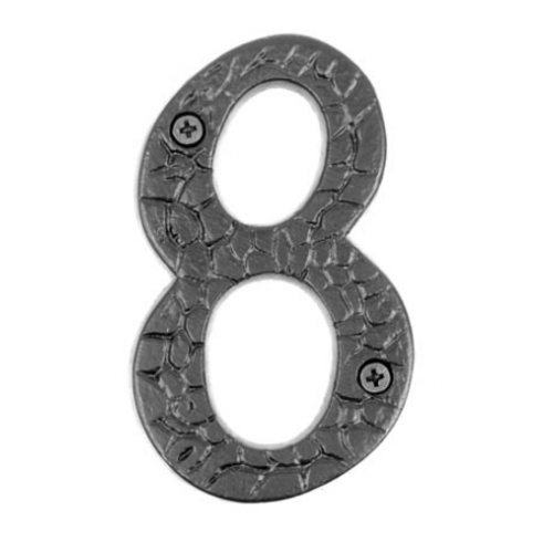 Acorn RN8BP 4" Rough Iron Address Number 8 - Black