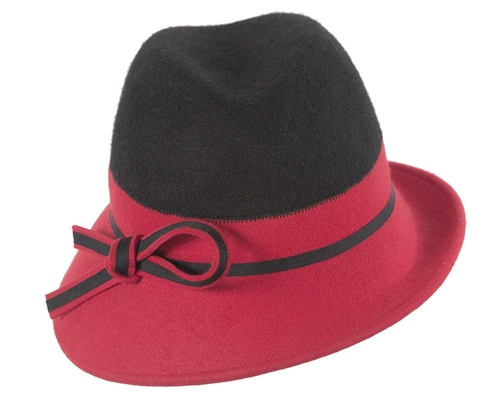 Black & red fashion fedora hat