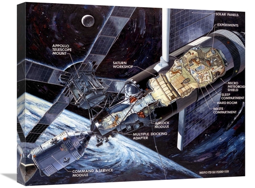 Global Gallery GCS-393584-1824-142 18 x 24 in. Skylab - Cutaway Illust