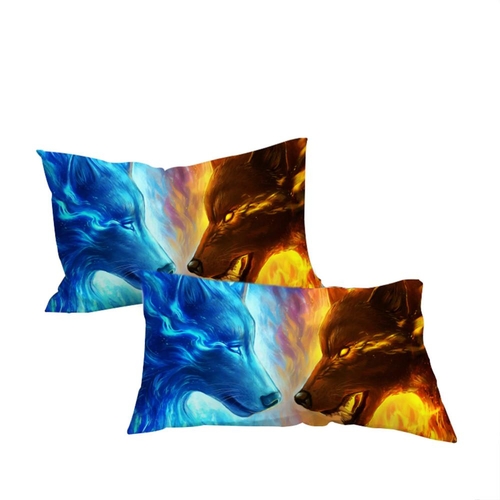 Fire and Ice by JoJoesArt Pillowcase Blue and