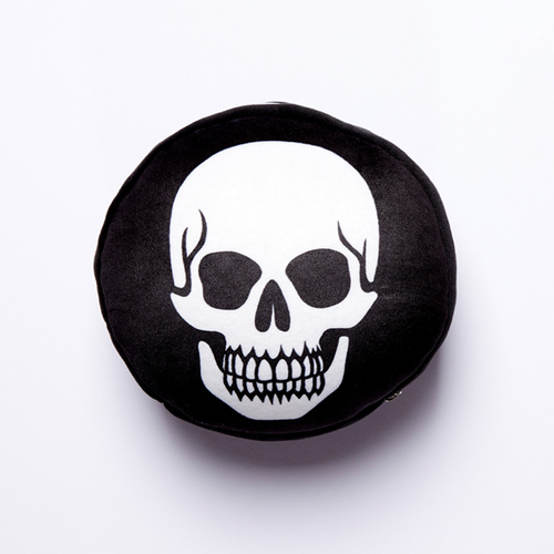 Lazy Bones Skull Relaxeazzz Plush Round Travel Pillow & Eye Mask Set