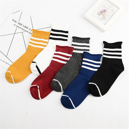 1Pair Warm Women Socks Striped Socks Spring Winter