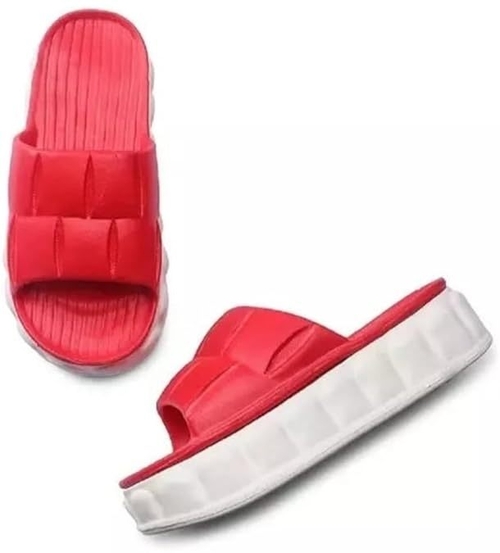 CASUAL AND PARTYWEAR Women`s Slides  (Size-IND-7) (Color-RED)
