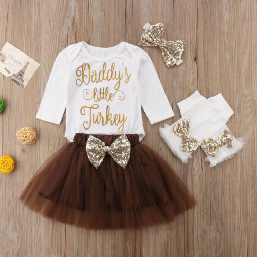 Newborn Baby Girls Party Tutu Outfits Tops Romper