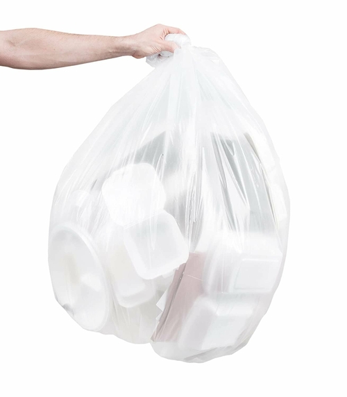 Pack of 200 Regular Duty Trash Bags, Clear 38 x 58. High Density