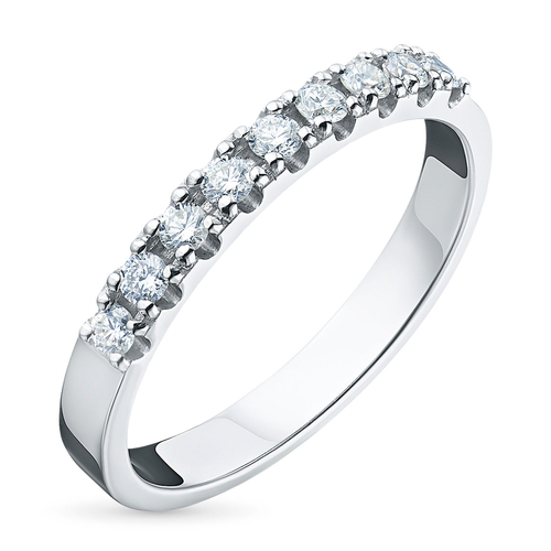 14K White Gold Ring with 9 Round-Cut Lab-Created Diamonds 0.444 CT.TW