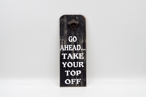 Mr. MJs Trading IV-W18-CK054 Top Off Magnetic Bottle Opener Sign