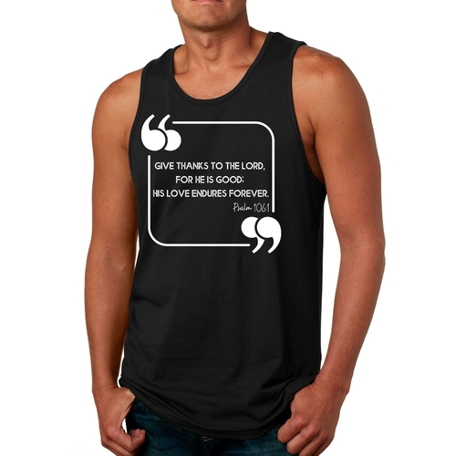 Mens Fitness Tank Top Graphic T-shirt Give Thanks to the Lord