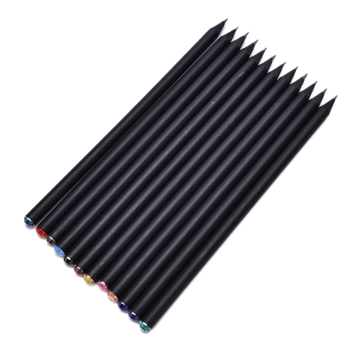 2Pcs Wooden Black Rod HB Pencil With Colorful