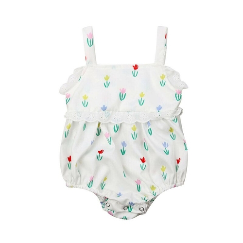 Summer Cute Infant Baby Girl Slip Bodysuits Cotton