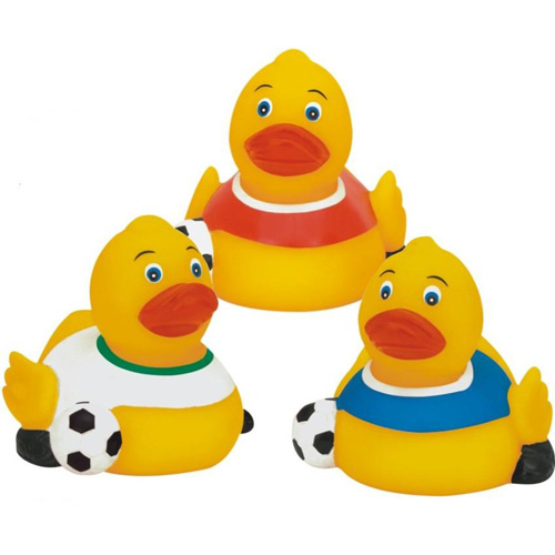 Sizzling Soccer Rubber Duck Toy