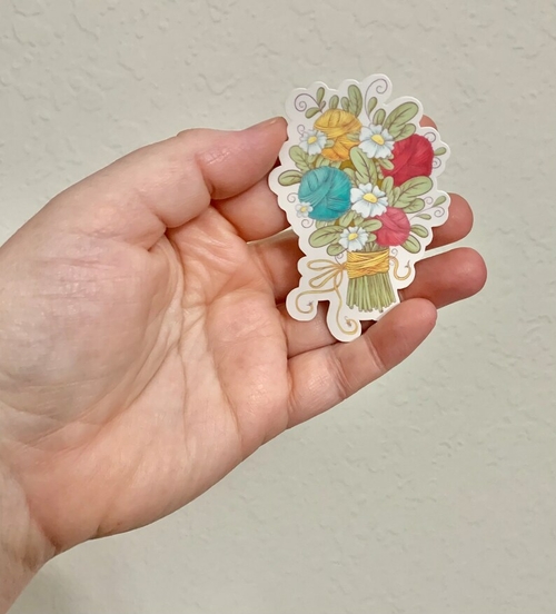 Yarn Bouquet- Crafting Sticker/Magnet