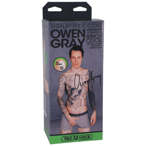 Signature Cocks Owen Gray 8 in. Dual-Density Dildo with Vac-U-Lock