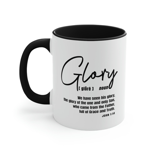 Two-tone Accent Ceramic Mug 11oz - Glory Christian Inspiration Black