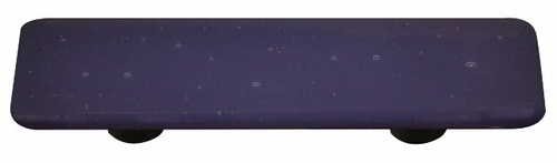 Hot Knobs HK9055-PA Opaline Black Rectangle Glass Cabinet Pull - Alumi