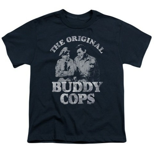 Trevco Andy Griffith-Buddy Cops - Short Sleeve Youth 18-1 Tee - Navy- 