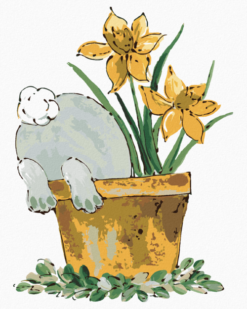 Paint by Numbers - RABBIT IN A POT (HALEY BUSH)