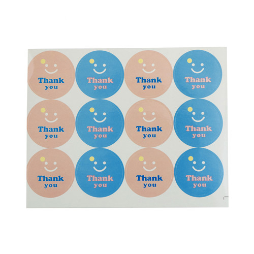 Main 120pcs/10 sheets Funny DIY  "Thank you" with smile image