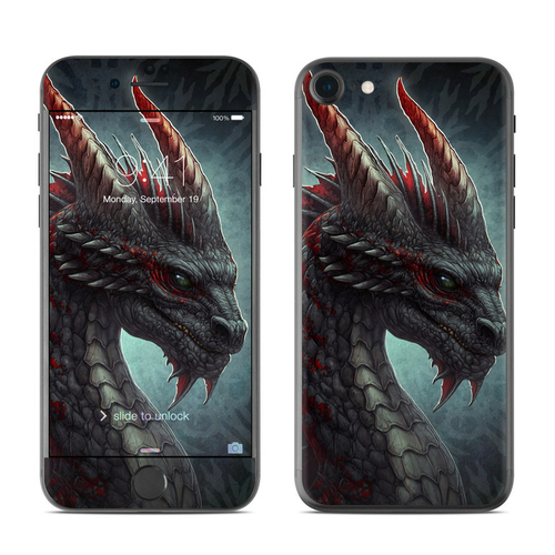 Kerem Beyit AIP7-BLKDRAGON Apple iPhone 7 Skin - Black Dragon