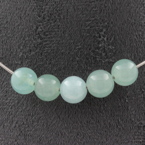 Angelite 5 beads 8 mm necklace.