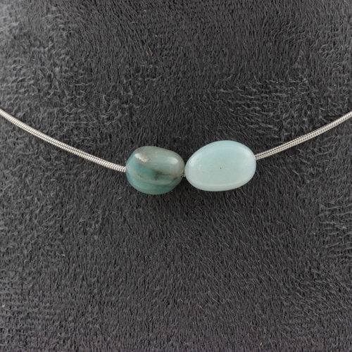 Amazonite from Brazil 2 beads necklace.