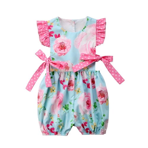 Newborn Baby Cute Girl Summer Colorful Floral