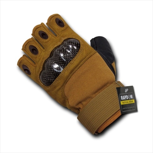 Half Finger Knuckle Glove - Coyote, Large