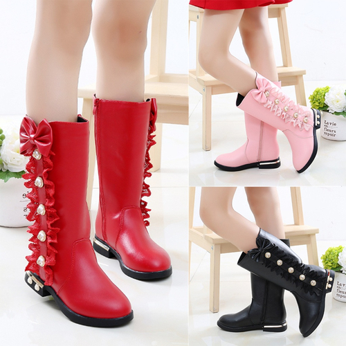Winter Kids Baby Girls long boots Princess Shoes