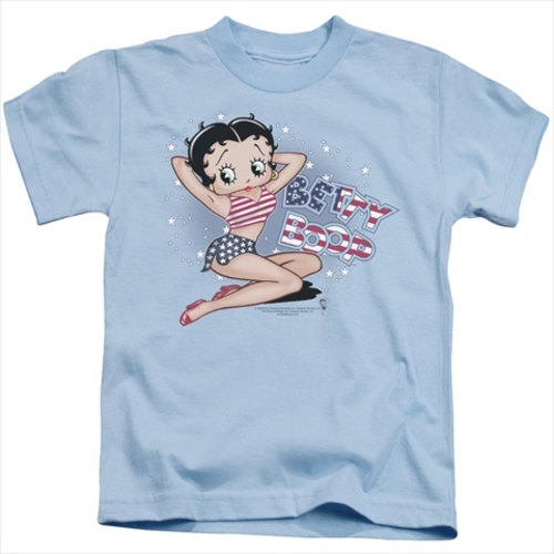 Boop-All American Girl - Short Sleeve Juvenile 18-1 Tee- Light Blue - 