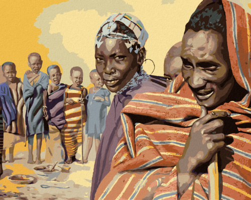 Zuty - Paint by Numbers - AFRICA NATIVES (D. RUSTY RUST), 40x50 cm