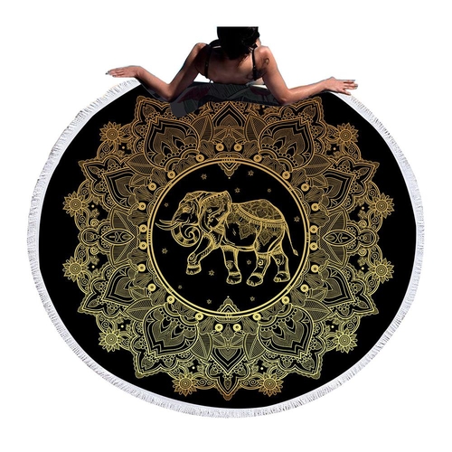 Large Round Beach Towel for Adults Woman Mandala