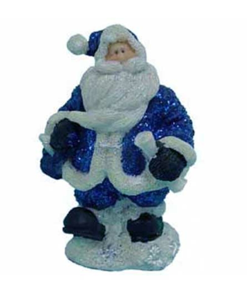 Barjan 1256551 Blue 4 in. Glitter Santa