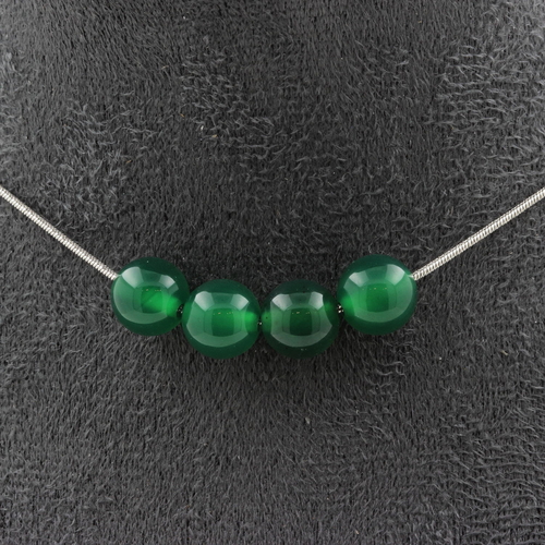 Green Agate 4 beads 8 mm necklace