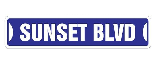 SignMission SS-Sunset 4 x 18 in. Sunset Blvd Street Sign