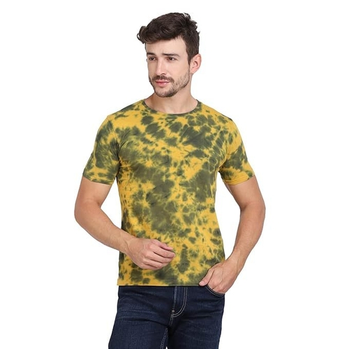 Men's Acid Wash Scrunch T-Shirt (Size-M) (Color-MULTICOLOR)