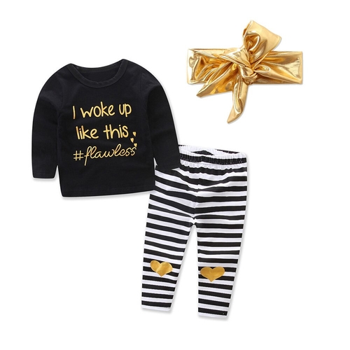 Hot Sale Infant Baby Girl Clothing Set Letter