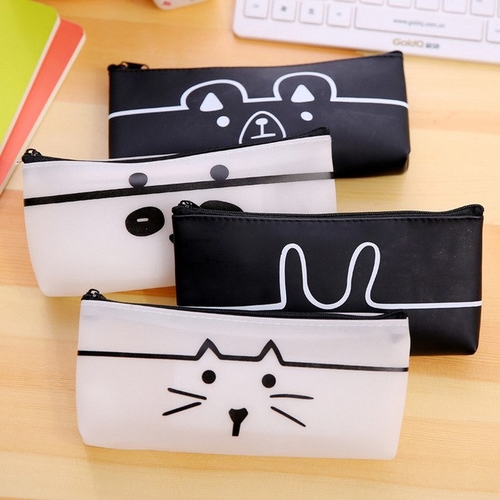 Creative Pencil case Black white Cute School