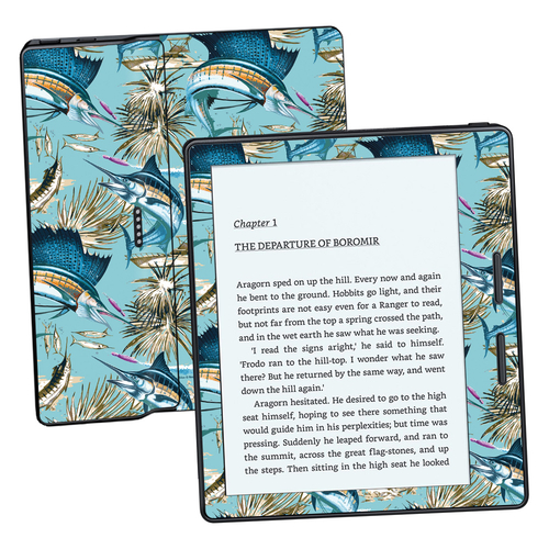 MightySkins AMKOA17-Island Fish Skin for Amazon Kindle Oasis 6 in. 8th