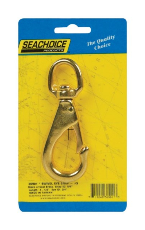 Seachoice 36901 Snap Swivel Eye Hook  4.5 in.