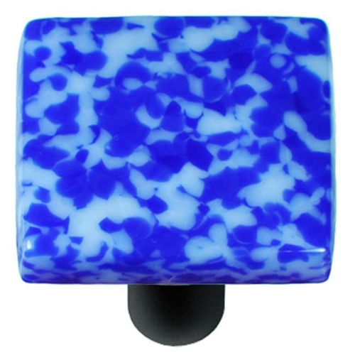 Hot Knobs HK8056-KB Granite Cobalt Blue & White Square Glass Cabinet K