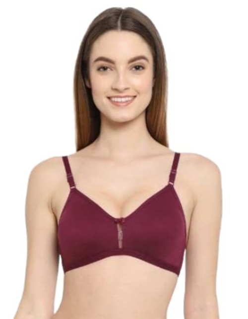 Full Coverage Women Non Padded Wired Free Bra, Wine Cup Size-B